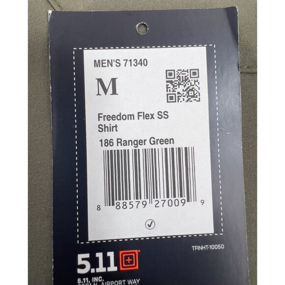 Men's 5.11 Freedom Flex Short Sleeve Shirt Medium Ranger Green NEW - Picture 5 of 7